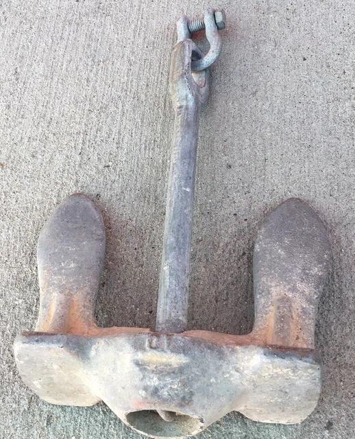 Vintage 9 lbs Boat Anchor 12” Tall x 9” Wide Sailor Cave Decor