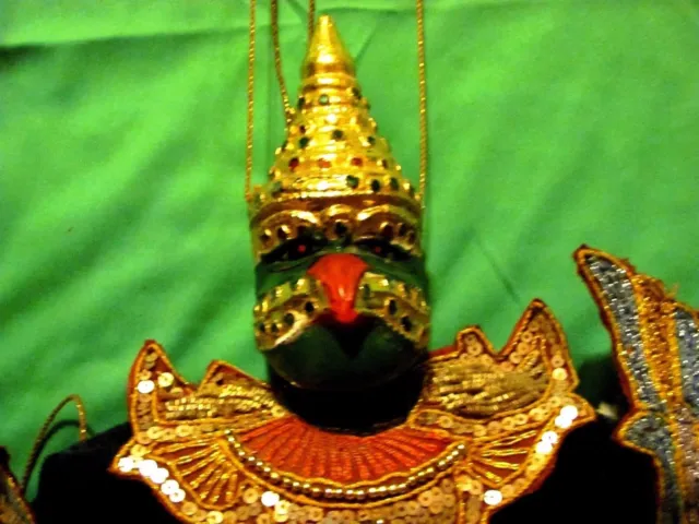 Vintage Burmese Marionette Wooden Garuda (Suparna) puppet 14" 2
