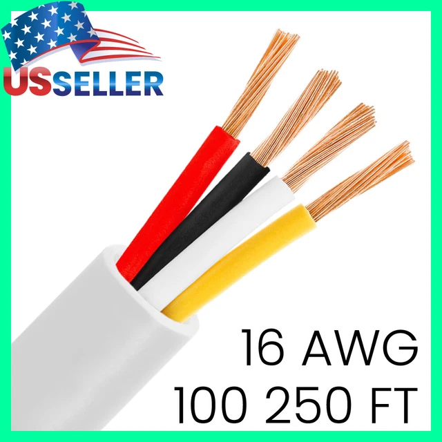 In-Wall 16AWG Speaker Wire 4 Conductor CL2 16 Gauge Speaker Cable LOT