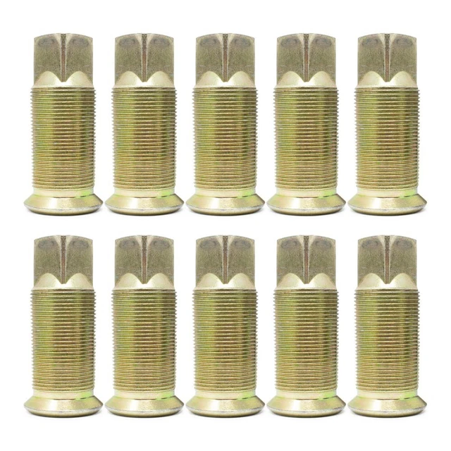 Ten M-132 RH Stud-Piloted Budd Wheel Inner Cap Nuts - 3-1/16" Long