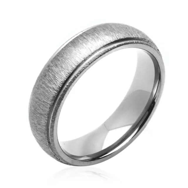 Men Women 6MM Comfort Fit Titanium Wedding Band Brushed Domed Ring