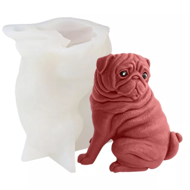 Dog Silicone Mold 3D Shar Pei Heat Proof Aromatic Candle Cake DIY Making Moulds