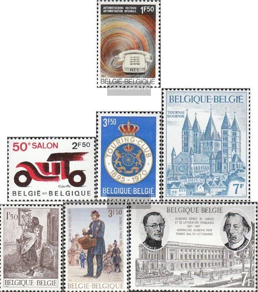 Belgien 1624,1625,1626,1627, 1628,1631,1632 (kompl.Ausg.) postfrisch 1971 Telefo