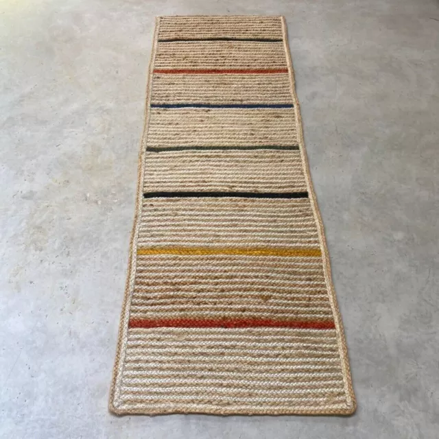 Teppichläufer aus Jute-Baumwolle, neuestes Design, rustikaler Look,...