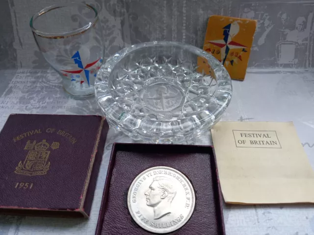 1951 Festival of Britain Glass Dish 10cm Diameter