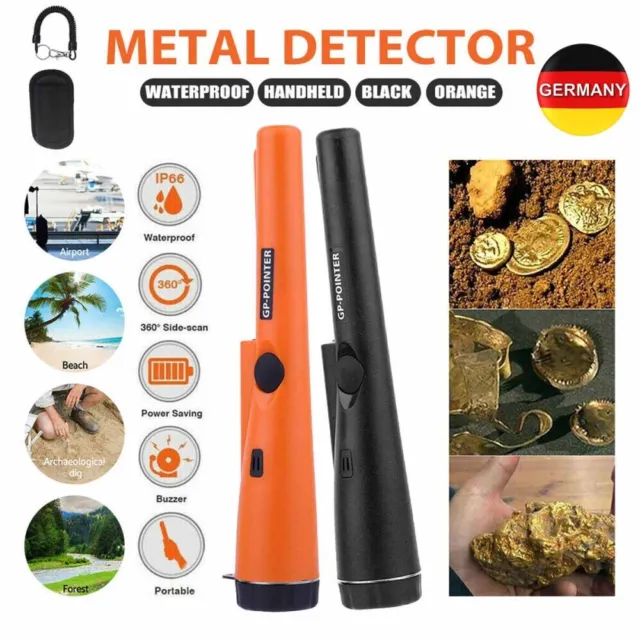 Gold Metal Metalldetektor Profi mit LED Detector Tester Wasserdicht Tiefensonde