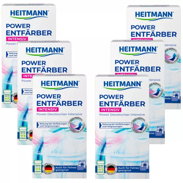 6x 250g Heitmann Power Entfärber Intensiv Rettung bei Verfärbungen Vergrauungen