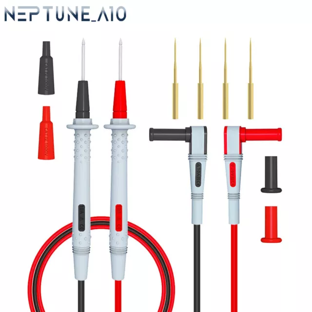 Silicone Multimeter Test Leads Kit with Gold-Plated Precision Sharp Probes 4.9ft