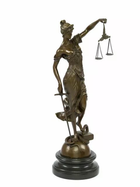 Lady justice bronze sculpture fairness law symbol antique style statue - xl 63cm