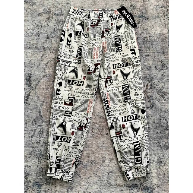 V.I.P Juniors Joggers Pants 'NEWSPRINT' Pull-on Stretch Size 5/6
