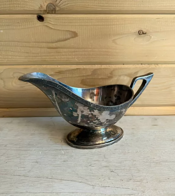 Silver Plate Creamer Pour Andover Hall Triple Plate Vintage Antique
