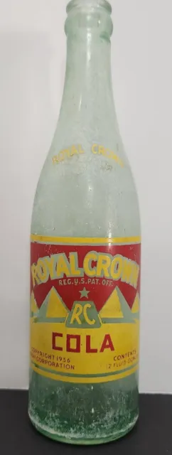 Vintage Royal Crown RC Cola 12 Oz Bottle Pyramids 1936 Nehi Corporation Soda USA