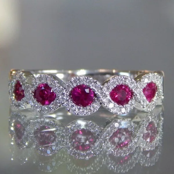 Gorgeous 925 Silver Rings Jewelry Oval Cut Zircon Women Wedding Rings Size 6-10