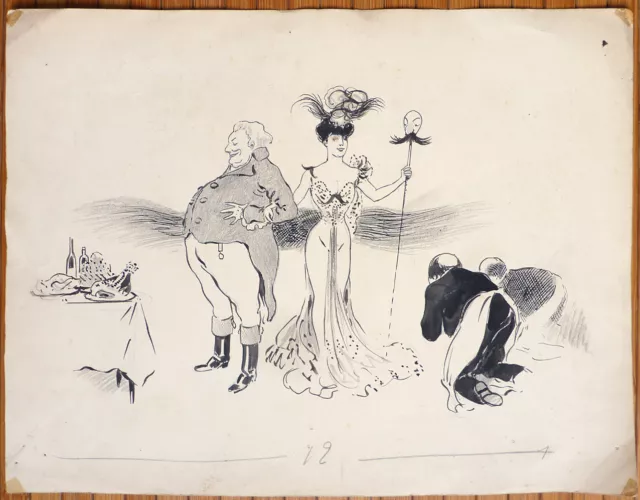 Dessin original attribué à Lucien METIVET (1863-1932) vers 1900 illustration