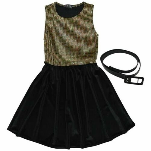 Bambini Ragazze Skater Abito senza Maniche Estivo Casual Vestito Festa Moda Età