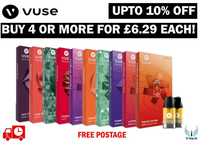 Vype Vuse ePod Pro Pods vPro Cartridges Refills 2 Pack Nic Salts - 10% MULTIBUY
