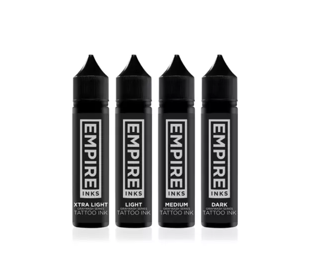 EMPIRE Tattoo Inks GrayWash Series Set 4 Stage Shading Colors 2 oz Bottles