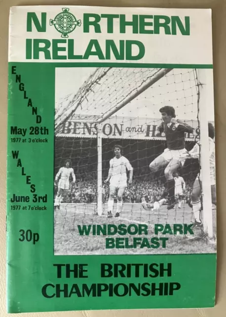 NORTHERN IRELAND V ENGLAND & v WALES, Home International Championship 1977