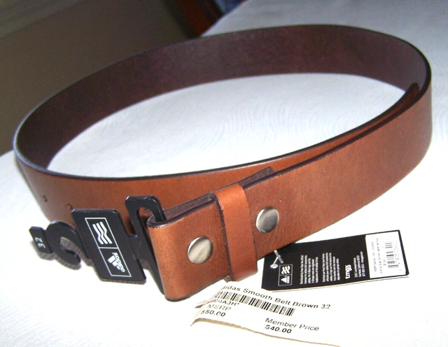 Adidas Casual Golfing Leather Belt - Brown - Size 32 New W/ Tags