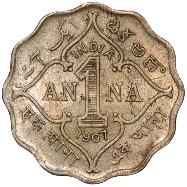 1907 B British India Edward VII 1 Anna Coin