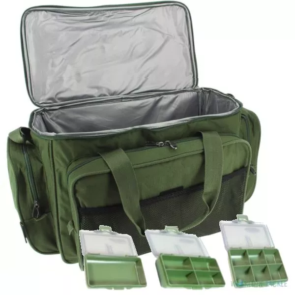 Fishing Carryall Insulated Tackle Bag NGT Holdall Padded Carp 3 TACKLE BOXES