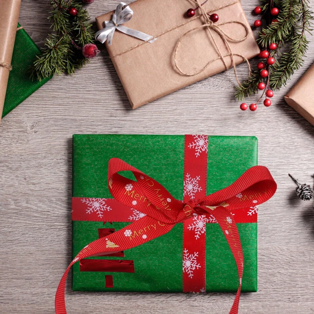 9Pcs Schneeflocke Band DIY Geschenk Wrap Bänder Weihnachten Kranz Bogen 5