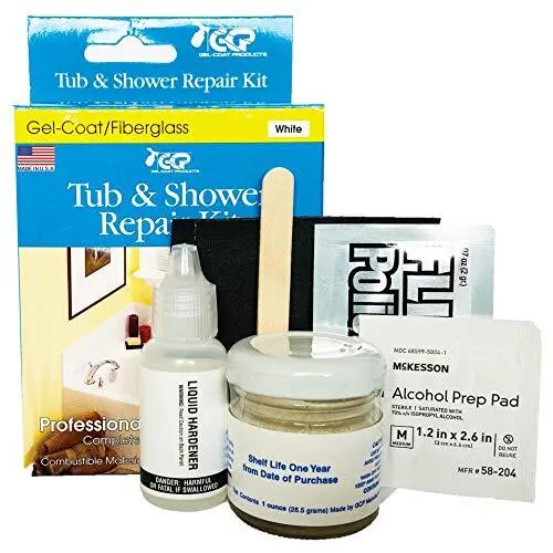 Gelcoat Products 58-204 Tub and Shower Repair Kit Sealers White