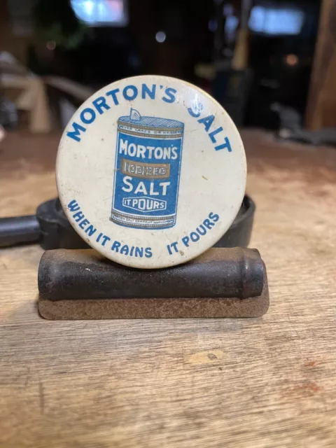 Vintage Morton Salt paper Clamp  When It Rains It Pours Lou Fox Chicago Rare