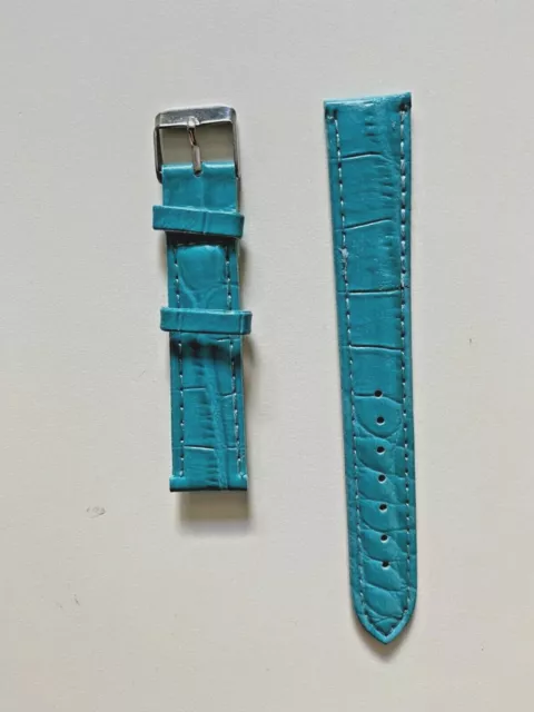 CINTURINO PER OROLOGIO OROLOGI SIMILPELLE TURCHESE PITONATO  16 18 20 22 24 mm