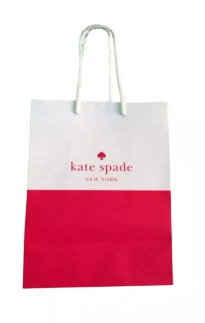 2 Kate Spade Green Paper Shopping Gift Bags & Tissue paper - 10” X 8”