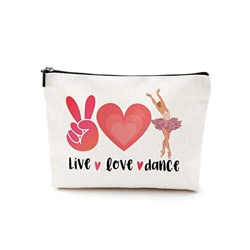 Live Love Dance Make Up Bag Dance Gifts Dancer Ballet Funny Cosmetic Travel B...