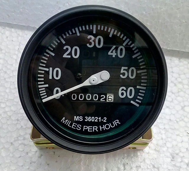 Willys MB Ford GPW M38 CJ2A CJ3A Jeep Speedometer Black Bezel -WWII, vintage