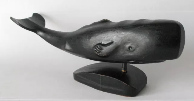 Ant. Sperm Whale Folkart Wood Carving Maine Nautical Maritime Cape Cod Sculpture