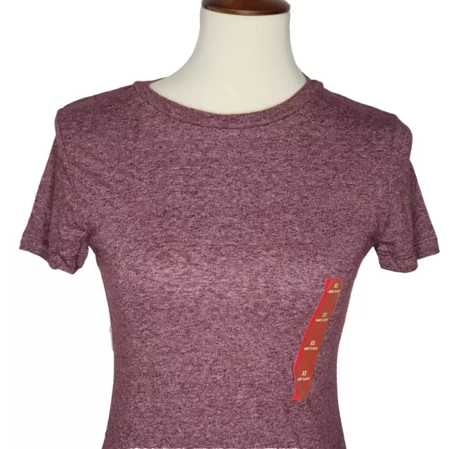 Mossimo Supply Co. NWT Women's Burgundy Short Sleeve Crewneck T-Shirt Size XS 3