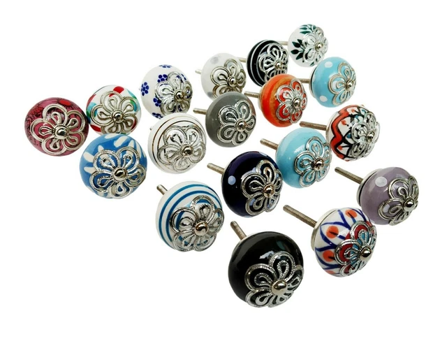 Boutons en céramique boutons de porte tiroir multicolore poignée de...
