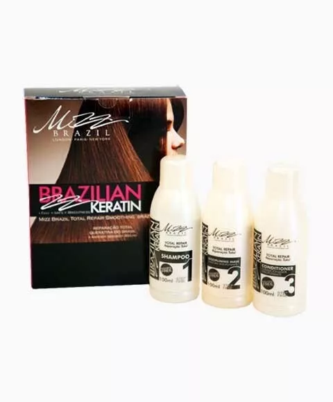 Mizz Brazil - Brasilianisches Keratin Total Repair Kit - Shampoo/Maske/Conditioner