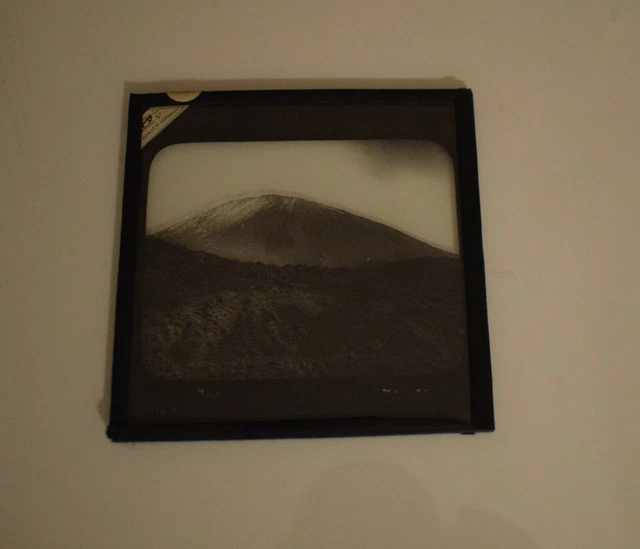 ANTIQUE Magic Lantern Slide MOUNT VESUVIUS SUMMIT C1900 PHOTO VOLCANO ITALY 2