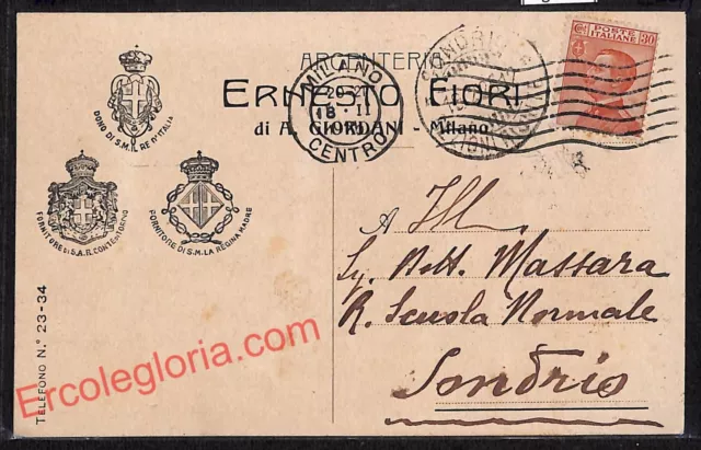 ag9227 - POSTAL HISTORY - Milan City - Ernesto Fiori