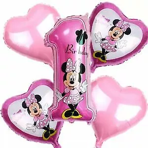 Disney Mickey Minnie Mouse Happy 1st Birthday Foil Balloons Party Decoration Set