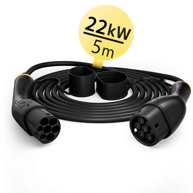 Cavo di ricarica 22kW tipo 2 EV 32A auto elettrica wallbox 5m 220V per modalità 3 Tesla BMW ZOE