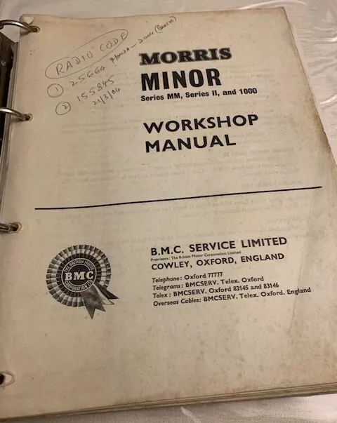 Morris Minor Workshop Manual AKD530C Series MM, Series II and 1000 2