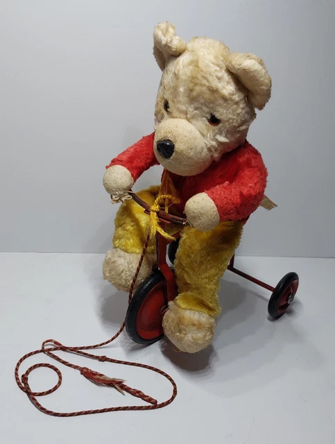VINTAGE CHILTERN PULL-ALONG Bear On A Tinplate Tricycle. £26.69