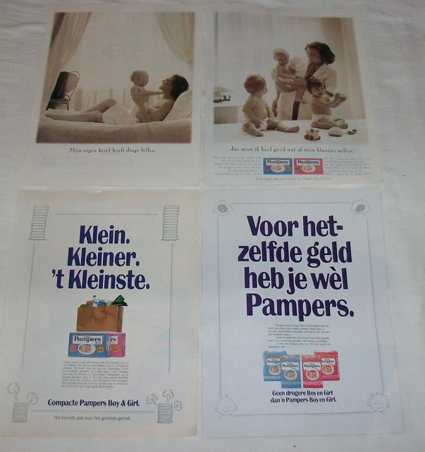1990'S VINTAGE PAMPERS ULTRA diapers advertisements Print Ads