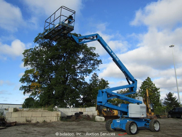 2013 Genie Z-60 60' 4WD Diesel Articulating Boom Lift Man Aerial Hyd Jib