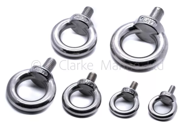 Stainless steel lifting eye bolt bolts 316 A4 marine grade M5 M6 M8 M10 M12 580