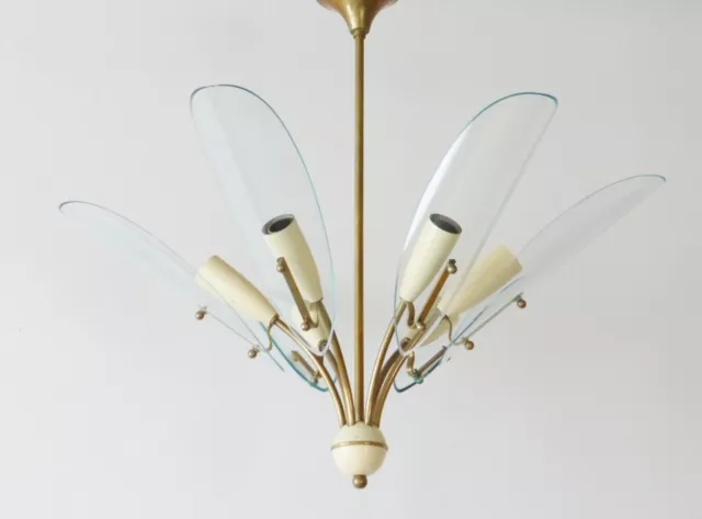 STILNOVO : LUSTRE PLAFONNIER SPUTNIK 1950 VINTAGE FRENCH ATOMIC 50's CHANDELIER