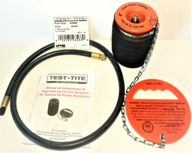 Test-Tite IPS Pressure Relief Pneumatic 3' Extension Hose 93588 4" PR2 Value Pac