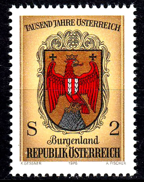 1529 postfrisch Österreich Jahrgang 1976 aus Block 4 Wappen Adler Burgenland