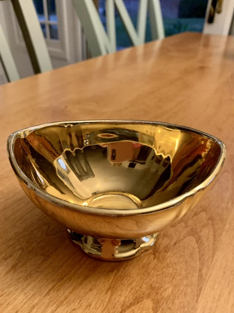 Vintage Royal Winton Grimwades Gold English Pedestaled Candy/Compote Dish, Rare