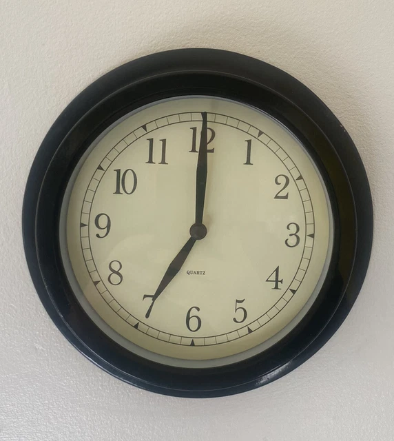 VINTAGE IKEA DEKAD Wall Clock Black 1999 Metal Industrial Style Fully